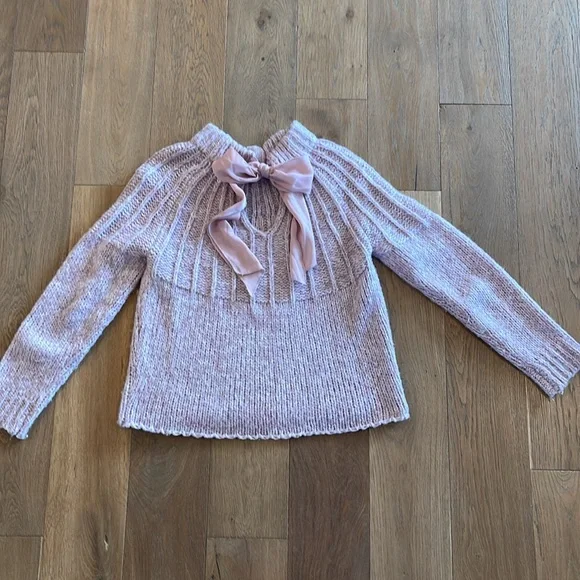 Anthropologie Moth Lavender Bow Back Sweater - M - Picture 6 of 10